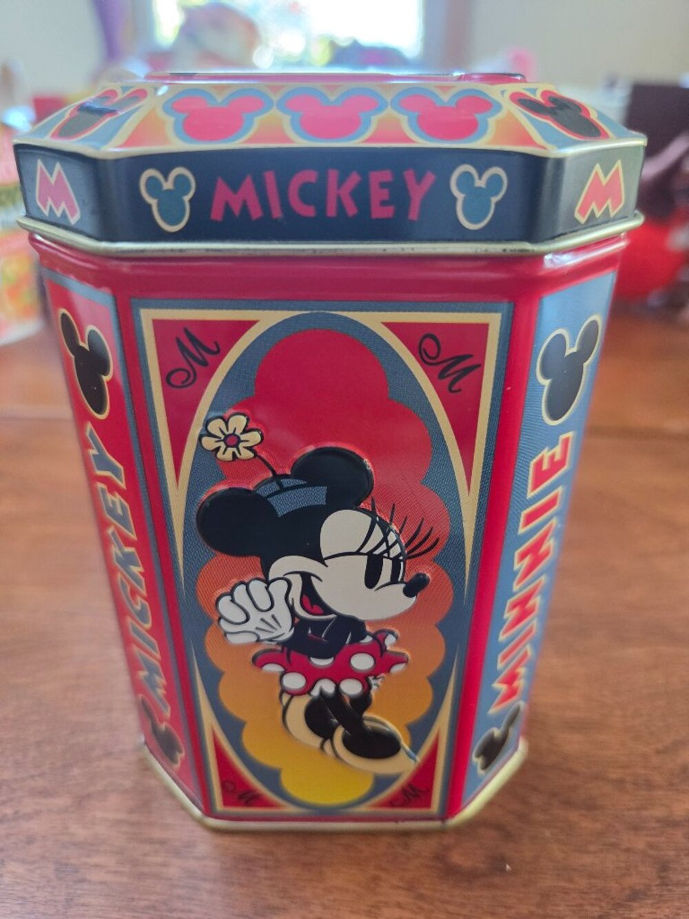 vintage mickey and minnie mouse tin canister 1990s